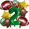 HADCKJA Football Balloon Football Birthday Decorations 2nd Birthday Balloon Rugby Golden Brown Star Rugby Field Balloon Touchdown Sports Theme Football Party Supplies Birthday Party Decorations 9Pcs