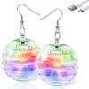 RAHAN LED Earrings Disco Ball 16 Colors Light,Rechargeable Light Projecting Light up Earrings for Women Dance Party Halloween Costume Accessories