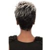 Divine Hair Short Mix Gray Hair Wigs For Women Short Pixie Cut Synthetic Wigs For Black Women Short Gray Pixie Wigs With Bangs Short Ombre Gray Pixie Cut Wigs For Women (COM059)