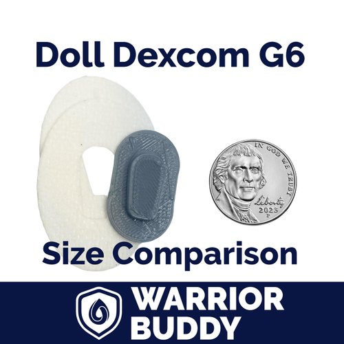 Warrior Buddy Diabetes Accessories Compatible with 18" Dolls or Plush Toys. (Dexcom G6, Plastic)