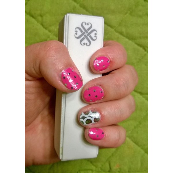 Jamberry Nail Wrap Icy Pink Polka ~ Half Sheet