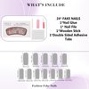IMRAIN Press on Nails Long Square Fake Nails Purple Gradient Glossy False Nails Full Cover Glue on Nails with Butterfly Rhinestone Designs Artificial Gel Acrylic Squoval Nails Kit Stick on Nails