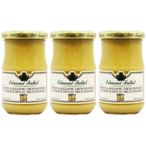 Edmond Fallot Mustard - Honey and Balsamic Dijon Mustard, 7.4oz Jars (Pack of 3)