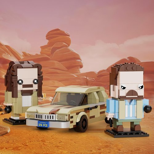 Great Lebowski Building Blocks Set with Car, Famous Crime Comedy Movies Figure Toy Models, Compatible with Lego, Suitable for Adults Fans Boys Kids, Aged 6+ (592PCS)
