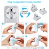European Travel Plug Adapter Kit, VINTAR International Plug Adapter with 3 USB Ports (2 USB C,3.4A) 2 American Outlets, Type C,G,E/F Detachable Attachments, Adapter for US to UK Europe France Italy