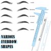6 Pieces Eyebrow Tools 2 Pieces Eyebrow Measuring Ruler 2 Pieces Microblading White Marker Pen with Paper Ruler Skin Marker Eyebrow Permanent Makeup Position Mark Tools for Eyebrow Lips Skin