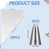 23 PCS Star Piping Tip and Bags, 1M Piping Tip Cupcake Decorating Kit, Stainless Steel Cake Frosting Kit Reusable for Cake Decorating