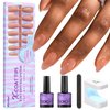 BTArtbox Almond Press on Nails Kit - Medium Soft Gel Nail Tips with Tip Primer Base, 150pcs Almond Nails Fake Nails with Gel Nail Glue Top Coat Nail Extension Kit for Easy DIY Nail Art