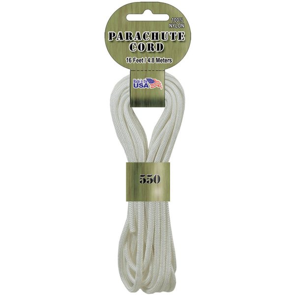 Parachute Cord 3mm 16 Feet/Pkg-White