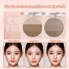 Lilyloria Contour Powder Makeup Palette Matte Face Sculpting Shading Silky Smooth Tone Tuning Flawless Pressed Powder Bronzer, 02 Grey Brown