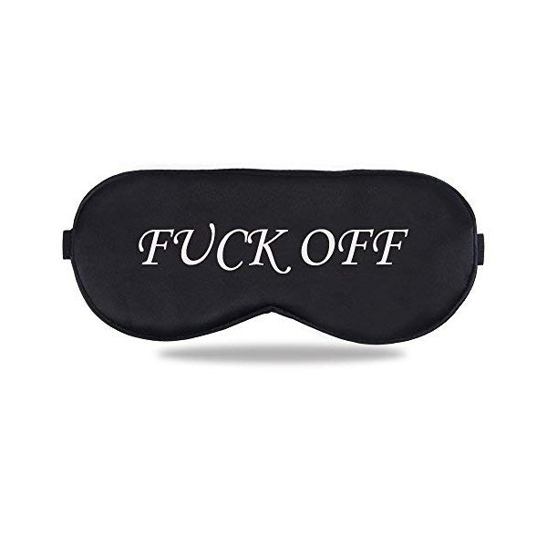 Sleep Eye Mask for Men Women, Night Sleep Mask, Block Out Light, Soft Comfort Eye Shade Cover for Travel Office Home Blindfold with Adjustable Strap Black (Off White)