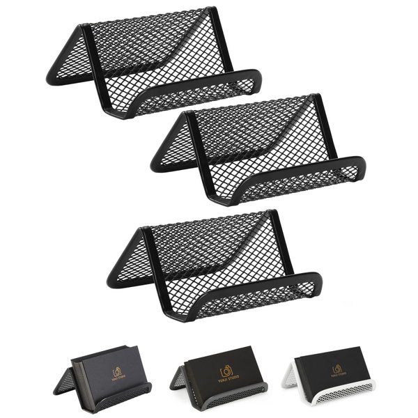 Mr. Pen- Metal Mesh , 3 Pack, Black, Card Holder for Desk Business Cards, Desk Card Holder, Business Card Stand, Business Card Display, Card Holder for Office