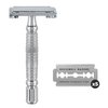 ROCKWELL RAZORS R1 Double Edge Safety Razor in White Chrome, Butterfly Open with 5 Blades