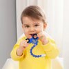 Baby Food Grade Silicone Tractor Truck Teether Toy with One Piece Design Pacifier Clip Holder,Teething Pain Relief Toys Gift Set for 3 Months+ Boys and Girls,Freezer Safe,BPA Free. (Blue)