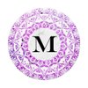Cell Phone Pop Up Grip Holder,Monogram Mandala White Pink M PopSockets Grip and Stand for Phones and Tablets