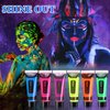 WYBLZPXZ 12 Pcs Glow in Dark Face Body Paint,Black Light Glow Makeup Set Neon Fluorescent,Glow Blacklight Body Face Paint Set Face Painting for Music Festivals Party Halloween