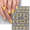 5D Engraved Sunflower Nail Art Stickers Yellow Black Floral Flower Acrylic Embossed Sliders Summer Nail Decals Manicure Decoration for Women Girls Nails Painting Charms Accessories