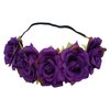 Sanrich Rose Flower Crown Fake Flower Crowns Headbands For Women Girl Rose Floral Head Piece Maternity Photoshoot Realistic Hair Crown Pet Headband Flower Wreath (purple)