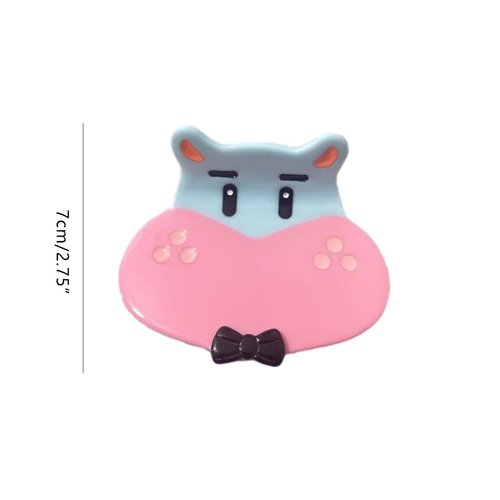 Kawaii Hippo Hair Clip,Acetate Claw Clips,Hair Clips for Women,Pink