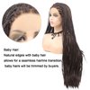 AFBeauty Knotless Box Braided Wigs for Black Women Brown Long Straight Synthetic Natural Looking Cornrow Braids Wig Lightweight Braiding Hair Realistic Hand Braided Synthetic Lace Front Wigs 26 Inch