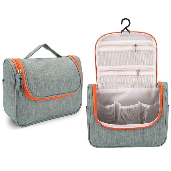 CozyCabin Hanging Toiletry Bag Travel Toiletry Kit for Men Women Toiletries Water Resistant with Mesh Pockets & Nylon Hanging Hook Shower Bag, Cosmetic Organizer for Travel Accessories