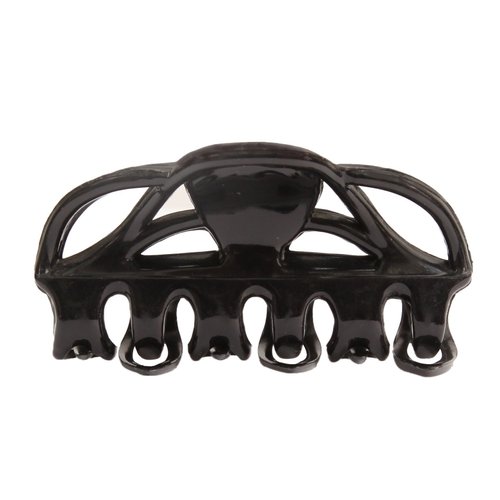 Caravan Non Metal Rubber Spring Black Royal Hair Claw, 0.5 Ounce