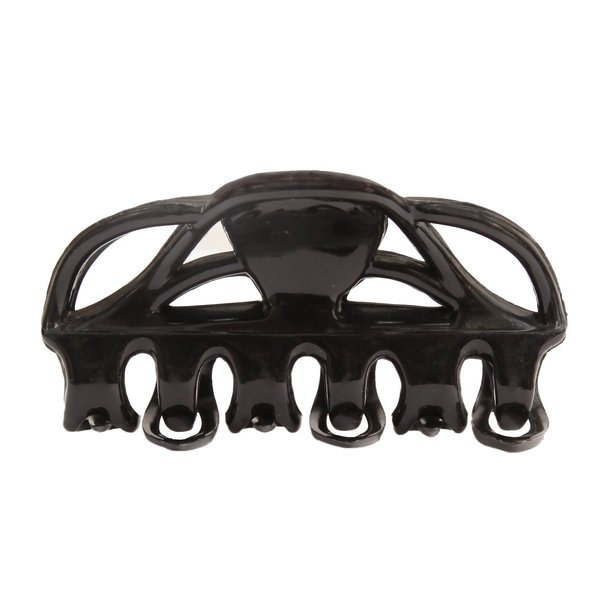Caravan Non Metal Rubber Spring Black Royal Hair Claw, 0.5 Ounce