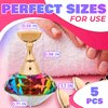 Nail Art Practice Stands, Magnetic Nail Tips Holders Fingernail Display Stands with 5 Pieces Alloy Practice Stand and One Crystal Base for DIY Nail Art Practicing Manicure tools