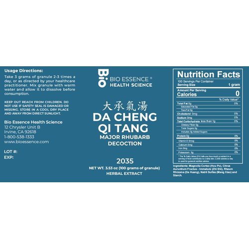 Bio Essence Health Science 2035 Da Cheng Qi Tang/Major Rhubarb Decoction 100g