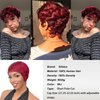 Short Human Hair Pixie Cut Wig for Black Women Short Wigs Human Hair Natural Color Pixie Wigs Wear and Go Glueless Full Machine Made Human Hair Wigs (99j)