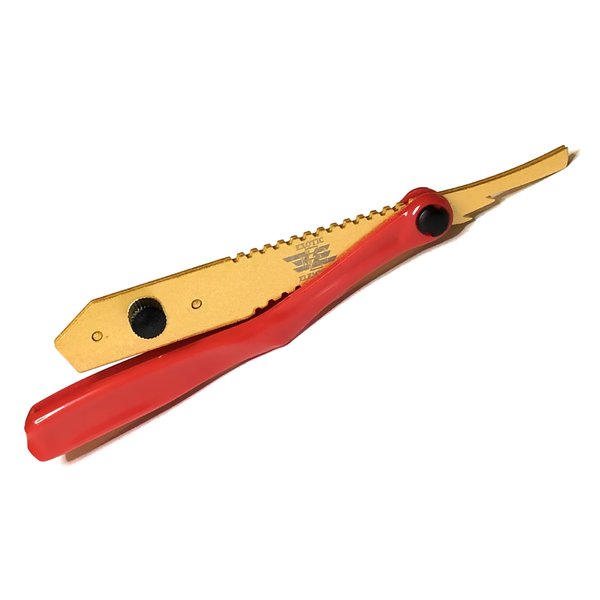 Gold and Red Light Weight Easy to Use Shaving Razor New Professional Straight Edge Folding Razor