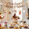 LARRAZABAL We Can Bearly Wait Baby Shower Decorations, NO-DIY Bear Banner Hanging Swirls and Honeycomb Centerpiece, Baby shower Decorations for Boy Bear Birthday Party Supplies