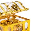 Pemalin Pirate Treasure Chest for Kids Toy, Decorative Transparent Golden Pirate Chest with Lock and Key