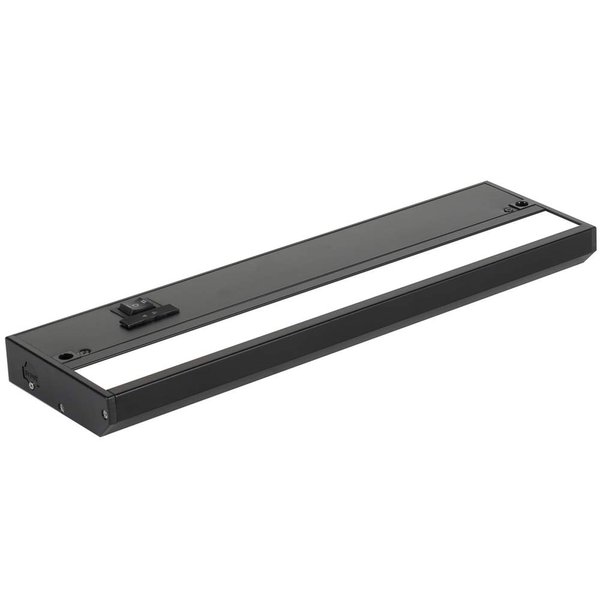 NSL LED Under Cabinet Lighting Dimmable Hardwired or Plugged-in Installation - 3 Color Temperature Slide Switch - Warm White (2700K), Soft White (3000K), Cool White (4000K) - 12 Inch Black Finish