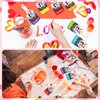 Noveread 24 Pack Valentines Day Gifts Include 24 Pcs Valentines Cards with 24 Pcs Watercolor Paint Bulk 24 Pcs Valentines Gold Foil Rope Mini Watercolor Paint Set for Party Classroom (Fresh Style)