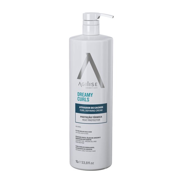 AGILISE - Dreamy Curls Defining Cream - Curl Modeling Creams for Wavy and Coily Hair Care, Styling Product - VEGAN, Argan & Coconut Oil, Shea Butter - 33.8fl.oz/1L