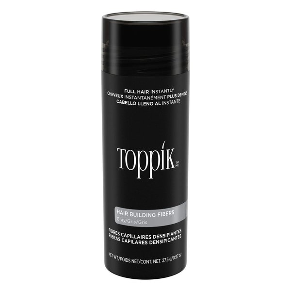 Toppik Hair Building Fibers, Gray, 27.5g Fill In Fine Or Thinning Hair Instantly Thicker, Fuller Looking Hair 9 Shades For Men & Women
