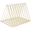 Sooyee 9 Slot Gold Magazine Holder,Desktop File Sorter Organizer Triangle Bookshelf Decor Home Office