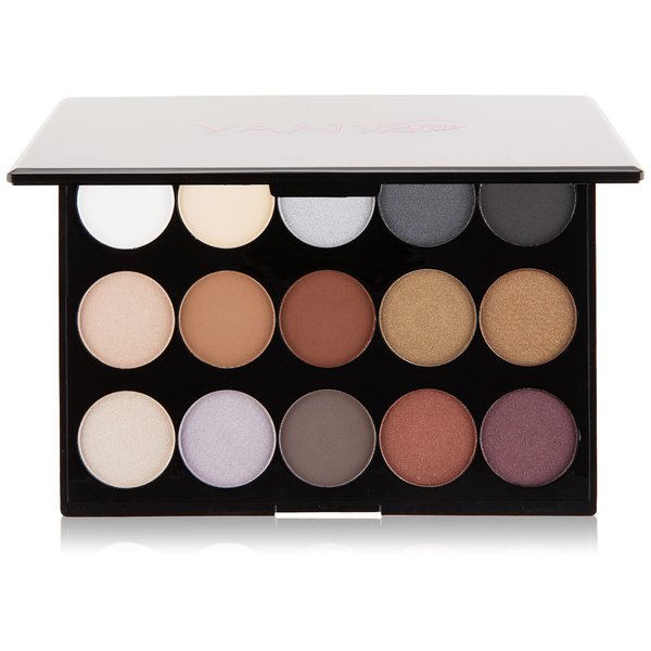 YANY Beauty - Minah Collection 15-Shades Eye Shadow Palette with Mirror - High Pigment Eyeshadow - Shimmer, Frost, & Matte Finish - Cruelty Free Cosmetics - Vegan Beauty - 22.8 g / 0.08 oz … (Date Night)