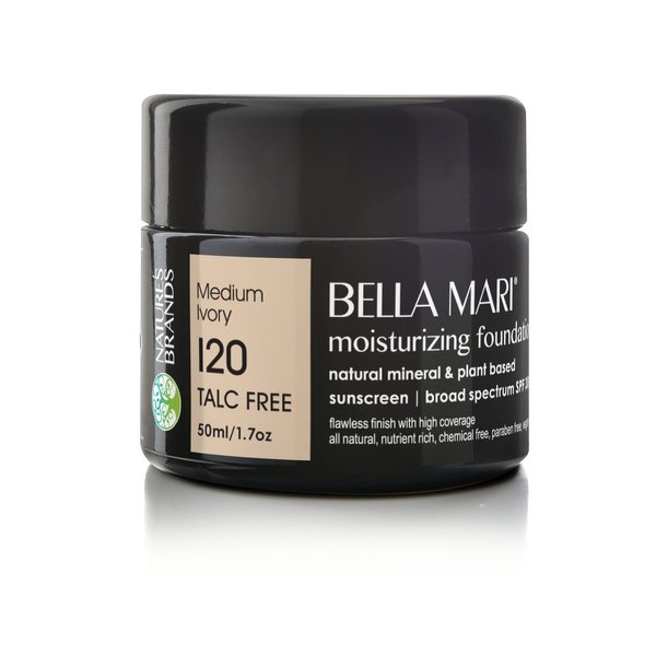 Bella Mari Natural Moisturizing Foundation, Medium Ivory (I20); 1.7floz Glass