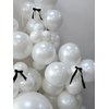Mythlty 185pcs Double Stuffed Pearl White Balloons Garland Arch Kit with Fake Pearls, Different Sizes 18|12|10|5 Inch White Pearl Balloons for White Themed Party Decorations (Pearl White Beads)