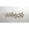 Generic Silver and light gold tone crystal stars alligator hair clip for fine thin hair