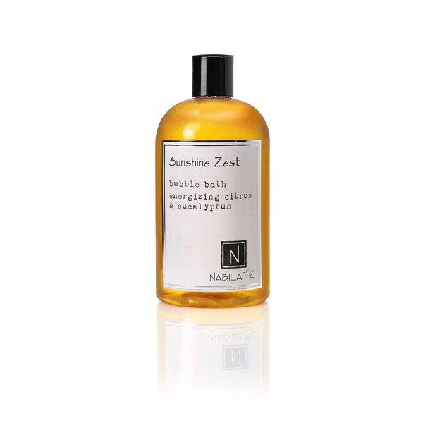 Nabila K Sunshine Zest Bubble Bath, Adult Spa Bath, Bath Bubbles for Self Care, 16oz/472mL