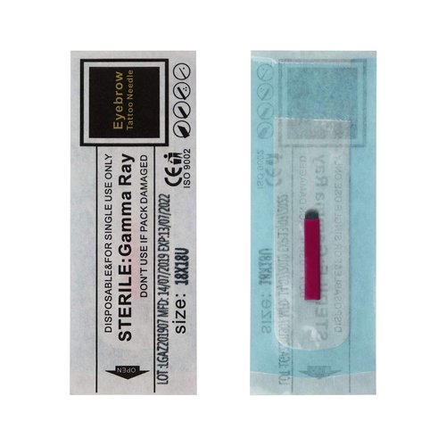 Guapa 0.18mm Microblading Needles U Shape 18 Pink Tattoo Needles Blade Permanent Makeup Manual Needles for Eyebrow Eyeliner Lip Beauty