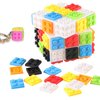 Speed Cube 3x3 with Building Blocks, Mini Cube 3x3 Included, Smooth Magic Cube Puzzle Cube Toy Gift for Kids & Adults (White Brick Cube + Mini Cube)