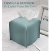 Livelab Tissue Box Cover, Square Decorative PU Leather Tissue Box Holder Modern Tissue Case Facial Paper Organizer Dispenser for Bathroom, Vanity Countertop, Night Stands, Desk 5X5X5'' | Blue