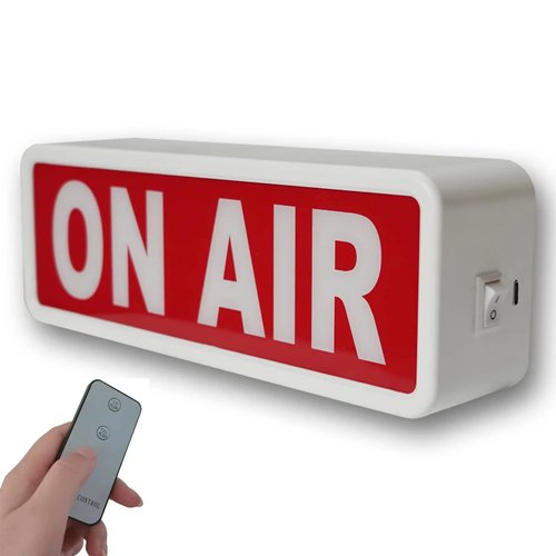 ON AIR Light Sign Recording Sign Studio Warning Signfor (Studio/Home Studio/Company/Desk or Wall Decor). Simple and Easy ON/Off Switch Button.Up Lighted Broadcast Warning Sign Finished (White)