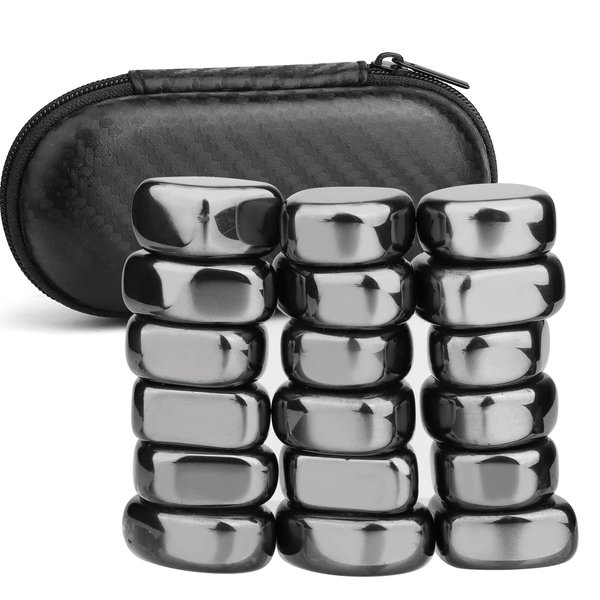 Refrigerator Magnets, Hematite Magnetic Stones 18PCS, Neat Polished Magnets for Home Office, Refrigerator Neat Gift, Neat Perfect Home Decorations