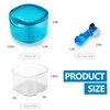 EZEELAI Denture Bath Case Denture Soaking Container with Lid Leak Proof, False Teeth Holder Mouthguard Storage Box Retainer Soaking Case - Transparent Blue