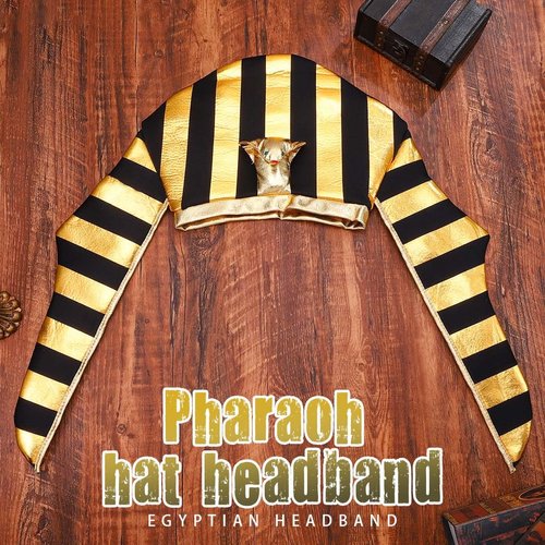 BARTOSI Pharaoh Hat Headband Egyptian Headpiece Cleopatra Costume Headdress Halloween Cosplay Party Hair Accessories for Women and Men